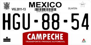 Mexico Campeche Photo License Plate