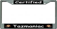 Certified Tazmaniac Chrome License Plate Frame