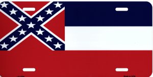 Mississippi State Flag Metal License Plate