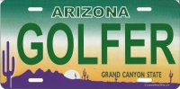 Arizona Golfer Photo License Plate