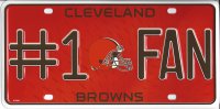 Cleveland Browns #1 Fan Metal License Plate