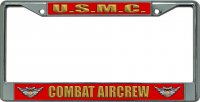 USMC Combat Aircrew Chrome License Plate Frame