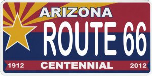 Arizona Centennial Route 66 Photo License Plate