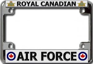 Royal Canadian Air Force Chrome Motorcycle License Plate Frame