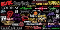 Rock Bands Multi Logo Photo License Plate