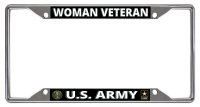 U.S. Army Woman Veteran Every State Chrome License Plate Frame