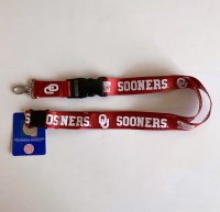 Oklahoma Sooners Red Lanyard With Safety Latch