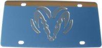 Dodge Ram Gold Logo Stainless Steel License Plate