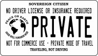 Private Sovereign Citizen Motorcycle Photo License Plate