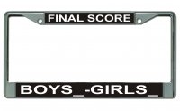 Final Score Boys VS Girls Chrome License Plate Frame