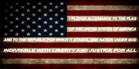 The Pledge Of Allegiance On U.S. Flag Photo License Plate