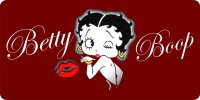 Betty Boop Red Kiss Photo License Plate