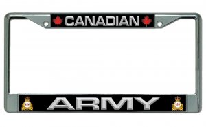Canadian Army Chrome License Plate Frame