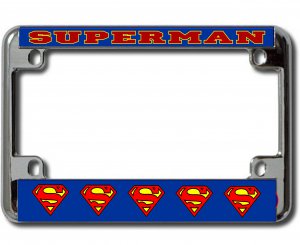 Superman Chrome Motorcycle License Plate Frame