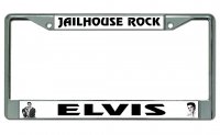 Elvis Jailhouse Rock Chrome License Plate Frame