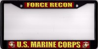 U.S. Marine Corps Force Recon Black License Plate Frame