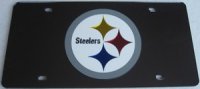 Pittsburgh Steelers Black Laser License Plate