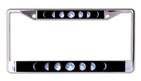 Moon Phases Chrome License Plate Frame