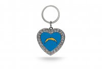 Los Angeles Chargers Bling Rhinestone Heart Key Chain