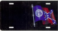 Georgia Flag Offset Airbrush License Plate