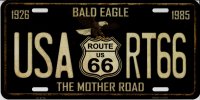 USA Route 66 With Eagle Metal License Plate