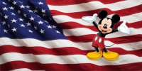 American Flag Mickey Mouse Photo License Plate