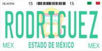 Mexico Estado De Mexico Photo License Plate