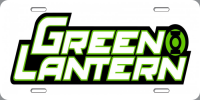 Green Lantern Text White Photo License Plate
