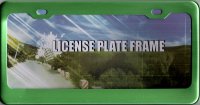 Green Anodized Aluminum License Plate Frame