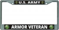 U.S. Army Armor Veteran Chrome License Plate Frame