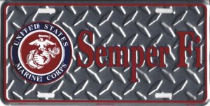 U.S. Marine Corps Semper Fi Metal License Plate