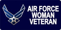 U.S. Air Force Woman Veteran Blue Photo License Plate