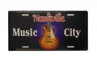 Nashville Guitar Metal License Plate