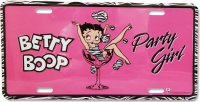 Betty Boop Party Girl Metal License Plate