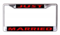 Just Married Chrome License Plate Frame