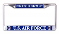U.S. Air Force Enduring Freedom Vet Chrome License Plate Frame