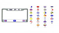 Nautical Flags Chrome License Plate Frame