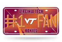 Virginia Tech Hokies #1 Fan Metal License Plate