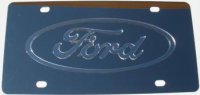 Ford Silver Logo Stainless Steel License Plate