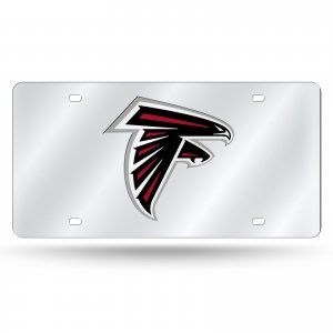 Atlanta Falcons Silver Laser License Plate