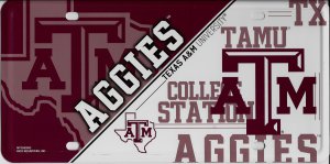 Texas A&M Aggies Metal License Plate