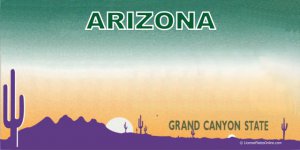Arizona Blank Full Color Photo License Plate