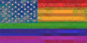 U.S. Flag Rainbow Gay Pride Photo License Plate