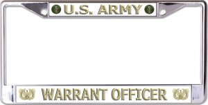 U.S. Army Warrant Officer #2 Chrome License Plate Frame
