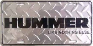 Hummer "Like Nothing Else" Diamond License Plate