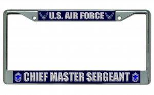 U.S. Air Force Chief Master Sergeant Photo License Plate Frame