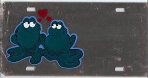 Frogs in Love Offset Mirror License Plate