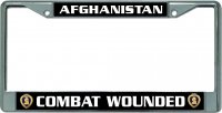 Afghanistan Purple Heart Combat Wounded Chrome Frame