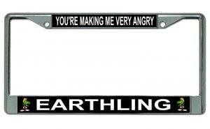 Marvin Martian Making Me Very Angry Chrome License Plate Frame