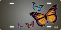 Butterflies on Gray Airbrush License Plate